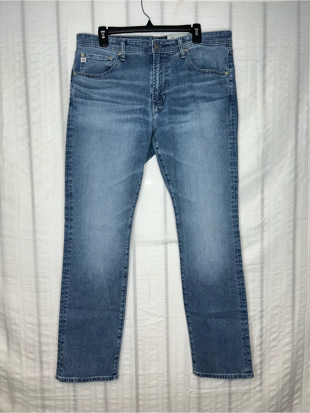AG Adriano Goldschmied Everett Slim Straight Jeans Mens 36x32 Medium Wash Blue